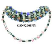 Assorted Colored Opal Beads Hematite Stone Chain Choker Fashion Women Necklace